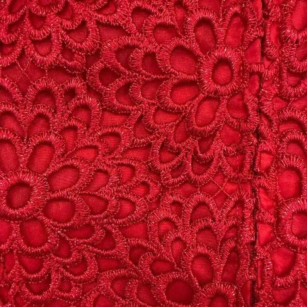 Carmen Marc Valvo Women's Red Crop Top - Picture 5 of 7